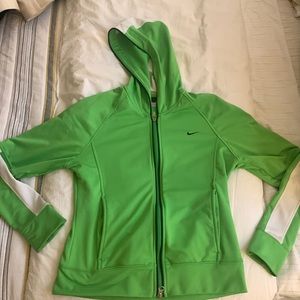 Vintage green and white Nike dry fit zip up
